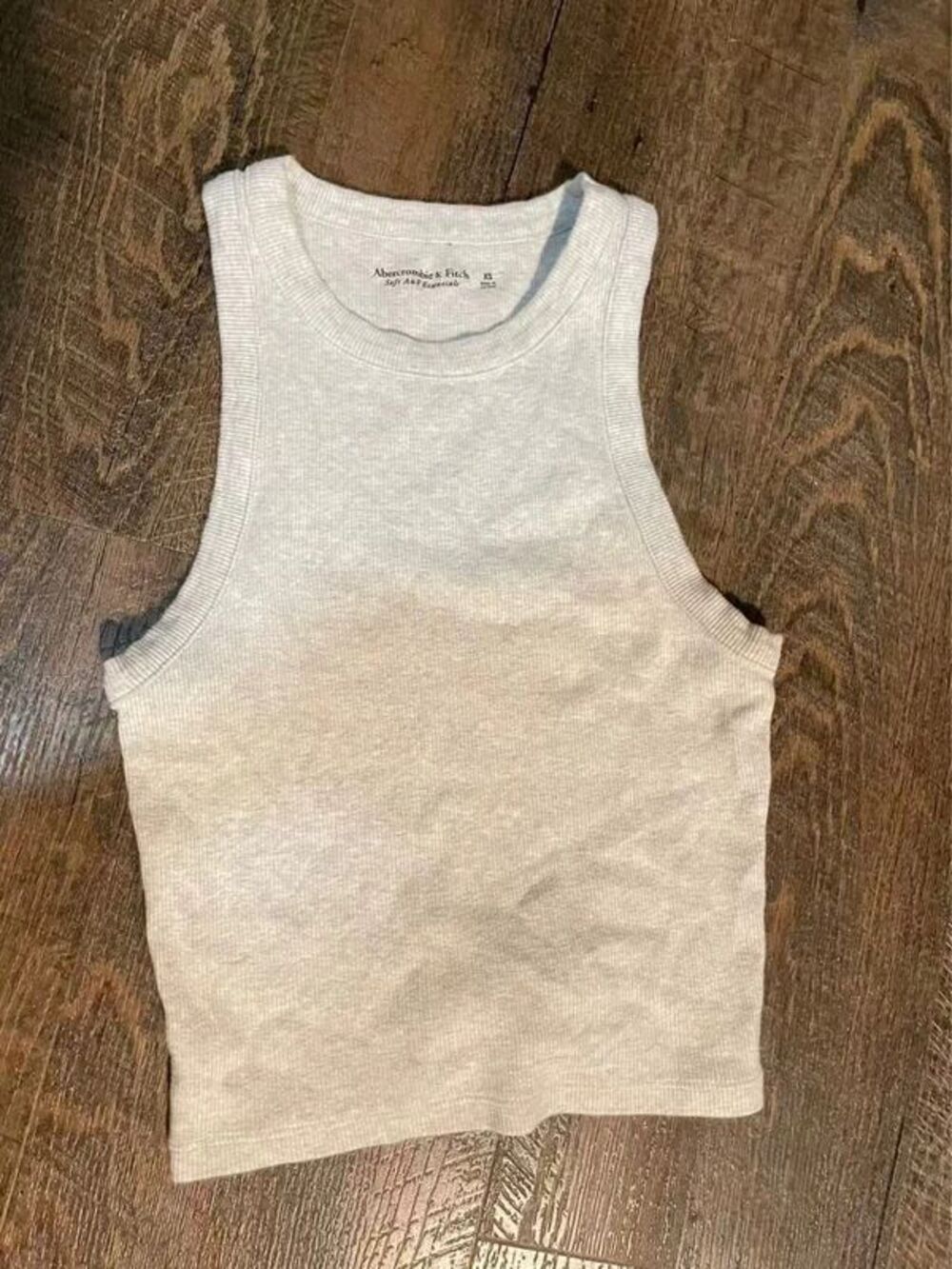 abercrombie and fitch ribbed tank top gray xs